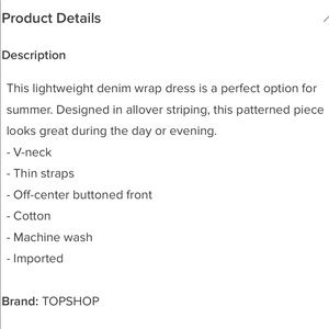 Topshop Dresses - NWT Topshop Denim Wrap Dress Topshop Dresses - NWT Topshop Denim Wrap Dress